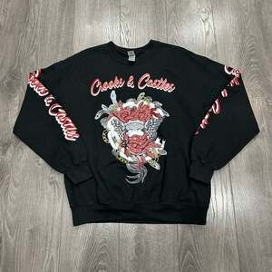 Crooks & Castles Script Chain Medusa Long Sleeve Tee M